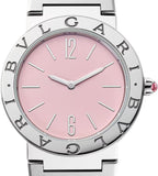 Bvlgari Bvlgari Bvlgari Quartz Pink Dial Silver Steel Strap Watch for Women - BVLGARI103711