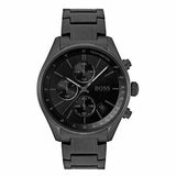 Hugo Boss Grand Prix Black Dial Black Steel Strap Watch for Men - 1513676