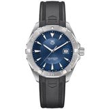 Tag Heuer Aquaracer Quartz Blue Dial Black Rubber Strap Watch for Men - WAY1112.FT8021