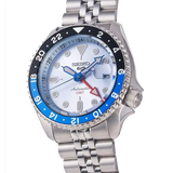 Seiko 5 Sports Automatic GMT SKX Sports Style Asia Exclusive Limited Edition Ice Blue Dial Silver Steel Strap Watch For Men - SSK029K1