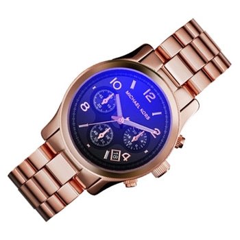 Michael Kors Runway Iridescent Dial Rose Gold Steel Strap Watch for Women - MK5940