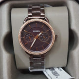 Fossil Tailor Analog Brown Dial Brown Steel Strap Watch for Women - ES4258