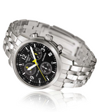 Tissot T Sport PRC200 Chronograph Black Dial Silver Steel Strap Jam Tangan untuk Pria - T17.1.586.52