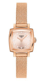 Tissot Lovely Square Lady Quartz Rose Gold Dial Rose Gold Mesh Bracelet Watch For Women - T058.109.33.456.00