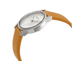 Calvin Klein City Silver Dial Orange Leather Strap Watch for Women - K2G231G6