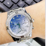 Guess Confetti Diamonds Blue Dial Silver Steel Strap Watch for Women - W0774L6