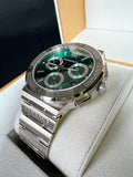 Versace Grace Chronograph Quartz Green Dial Silver Steel Strap Watch For Men - VEZ900121