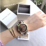 Michael Kors Bradshaw Chronograph Burgundy Dial Two Tone Steel Strap For Women - MK6269