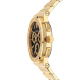Versace Greca Chronograph Black Dial Gold Steel Strap Watch For Men - VEZ900421