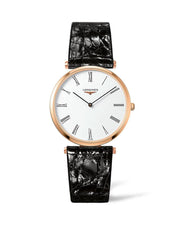 Longines La Grande Classique De Longines White Dial Black Leather Strap Watch for Women - L4.755.1.91.2