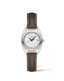 Longines Equestrian Mother of Pearl Dial Brown Leather Strap Watch untuk Wanita - L6.136.0.87.2