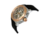 Fossil Modern Machine Automatic Skeleton Dial Black Leather Strap Watch for Men - ME3082