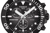 ティソ シースター 1000 クロノグラフ ブラック ダイヤル ブラック ラバー ストラップ 腕時計 メンズ - T120.417.37.051.02