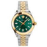 Versace Hellenium Green Dial Two Tone Steel Strap Watch for Men - VEVK00620