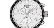 Tissot Quickster Chronograph NBA Toronto Raptors White Dial Two Tone NATO Strap Watch for Men - T095.417.17.037.16