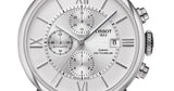 Tissot Chemin des Tourelles Automatic Chronograph White Dial Silver Steel Strap Watch for Men - T099.427.11.038.00