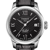 Tissot Le Locle Automatic Lady Black Dial Black Leather Strap Watch for Women - T41.1.123.57