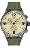 Tissot T Sport Chrono XL Beige Dial Green Nylon Strap Watch for Men - T116.617.37.267.00