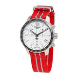 Tissot Quickster Chronograph NBA Houston Rockets Special Edition White Dial Two Tone NATO Strap Watch for Men - T095.417.17.037.12