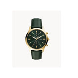 Fossil Townsman Chronograph Green Dial Green Leather Strap Watch for Men - FS5599