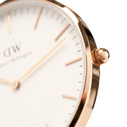Daniel Wellington Classic South Hampton White Dial Two Tone Nylon Strap Watch For Women - DW00100034
