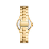 Michael Kors Lennox Three-Hand Silver Dial Gold Steel Strap Watch For Women - MK7278