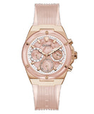 Guess Athena Rose Gold Dial Rose Gold Rubber Strap Watch for Women - GW0409L3