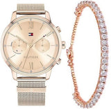 Tommy Hilfiger Blake Quartz Gold Dial Gold Mesh Bracelet Watch for Women - 1782303