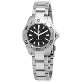 Tag Heuer Aquaracer Professional 200 Quartz Black Dial Silver Steel Strap Watch for Women - WBP1410.BA0622