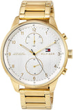 Tommy Hilfiger Chase Quartz White Dial Gold Steel Strap Watch for Men - 1791576