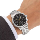 Tissot T Sport PRC200 Chronograph Black Dial Silver Steel Strap Jam Tangan untuk Pria - T17.1.586.52