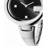 Gucci Guccissima Black Dial Silver Steel Strap Watch For Women - YA134301