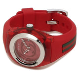 Gucci Sync Quartz Red Dial Red Rubber Strap Watch For Women - YA137303