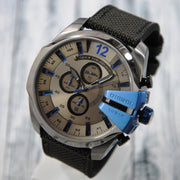 Diesel Mega Chief Chronograph Black Dial Black Nylon Strap Watch For Men - DZ4500
