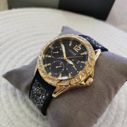 Guess Swirl Quartz Black Dial Black Silicone Strap Watch for Women - W1096L3