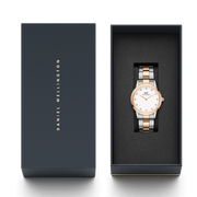 Daniel Wellington Iconic Link White Dial Two Tone Steel Strap Watch For Women - DW00100359