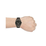 Fossil Machine Chronograph Black Dial Black Steel Strap Watch for Men - FS4662