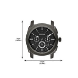 Fossil Machine Chronograph Black Dial Black Steel Strap Watch for Men - FS4662