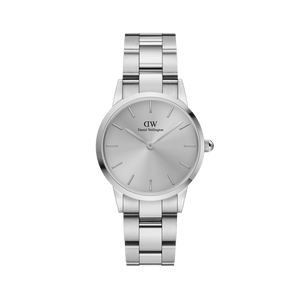 Daniel Wellington Iconic Link Unitone Silver Dial Silver Steel Strap Watch For Women - DW00100402