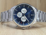 Hugo Boss Pioneer Blue Dial Silver Steel Strap Watch for Men - 1513713