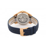 Fossil Grant Automatic Skeleton Navy Blue Dial Navy Blue Leather Strap Watch for Men - ME3102