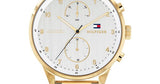 Tommy Hilfiger Chase Quartz White Dial Gold Steel Strap Watch for Men - 1791576