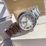 Michael Kors Skylar Silver Dial Silver Steel Strap Watch for Women - MK5866