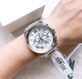 Michael Kors Brecken Chronograph Silver Dial Silver Steel Strap Watch For Women - MK8562