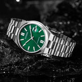 Citizen Tsuyosa Automatic Green Dial Silver Steel Strap Watch For Men - NJ0150-81X