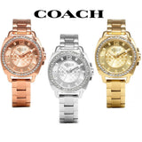 Coach Mini Boyfriend Diamonds Silver Dial Silver Steel Strap Watch for Women - 14501699