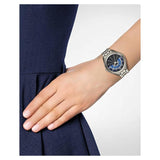 Michael Kors Lauryn Blue Dial Silver Steel Strap Watch for Women - MK3720