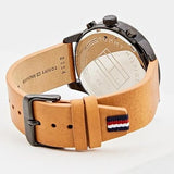 Tommy Hilfiger James Quartz Black Dial Brown Leather Strap Watch For Men - 1791486