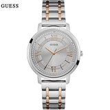 Guess Montauk Silver Dial Two Tone Steel Strap Watch For Women - W0933L6