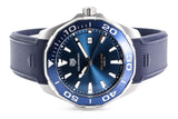 Tag Heuer Aquaracer Quartz Blue Dial Blue Rubber Strap Watch for Men - WAY101C.FT6153